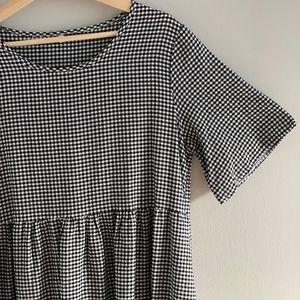 Gingham tiered dress